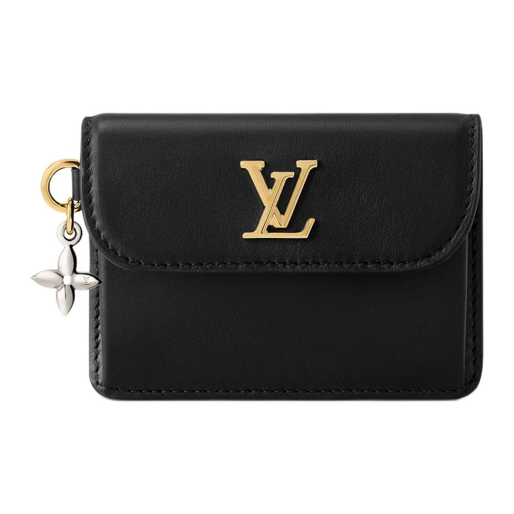 LOUIS VUITTON Recto Verso Tiny Bloom Calfskin Card Holder - Black - M14626