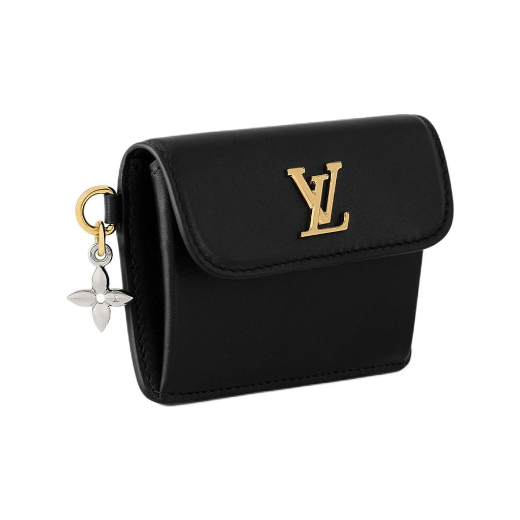 LOUIS VUITTON Recto Verso Tiny Bloom Calfskin Card Holder - Black - M14626