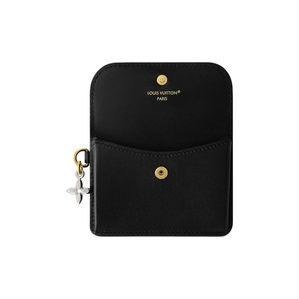 LOUIS VUITTON Recto Verso Tiny Bloom Calfskin Card Holder - Black - M14626