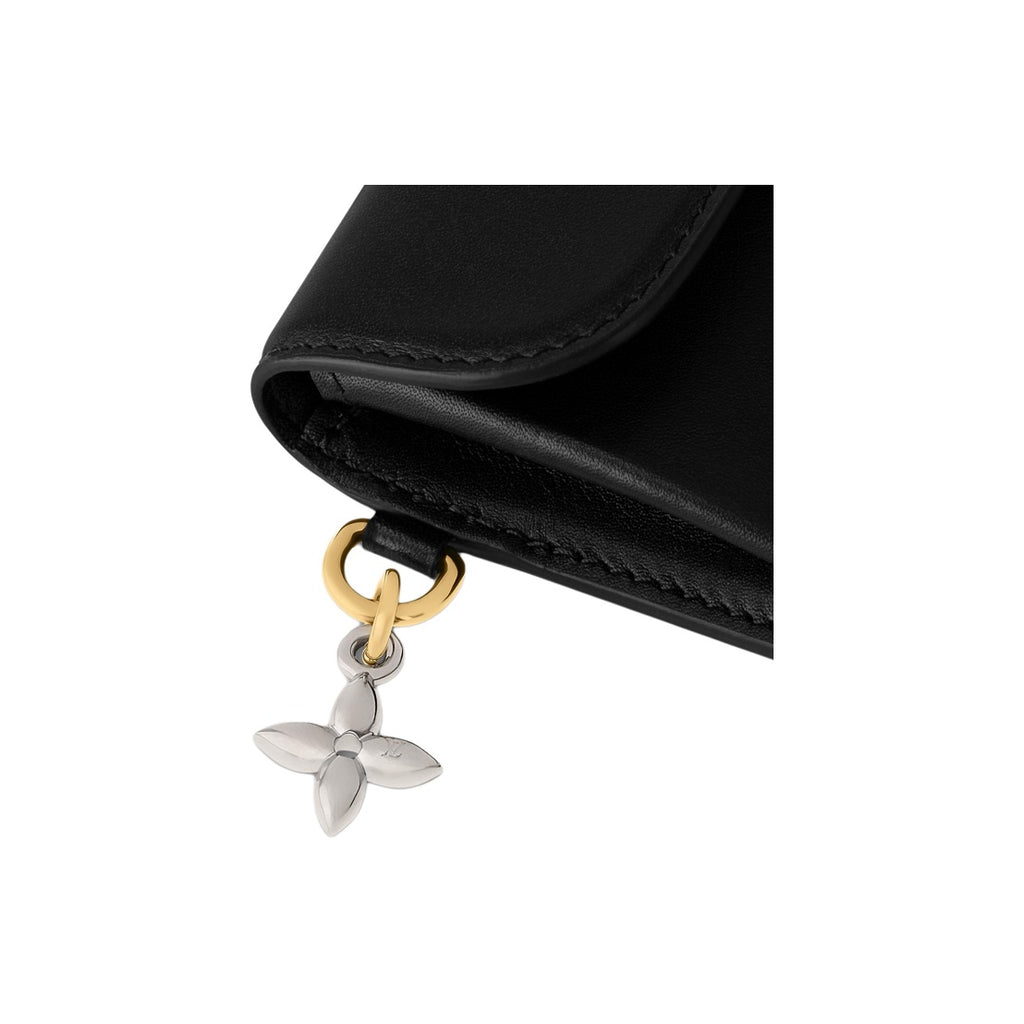 LOUIS VUITTON Recto Verso Tiny Bloom Calfskin Card Holder - Black - M14626