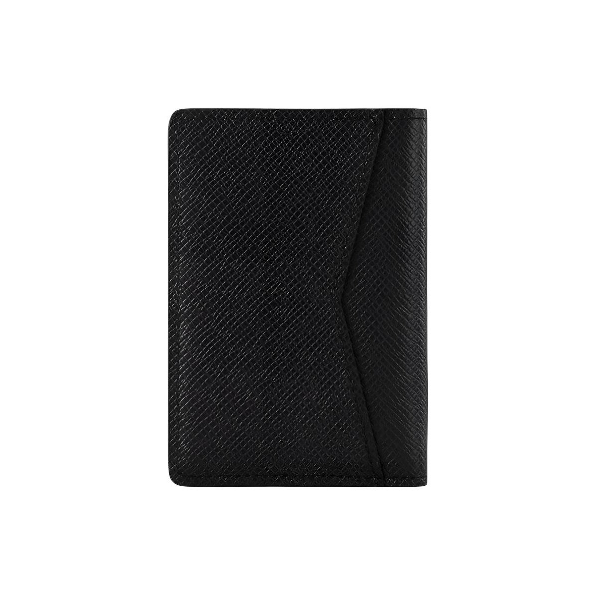 LOUIS VUITTON Pocket Organizer Men's Black Taiga Leather Card Holder M30537