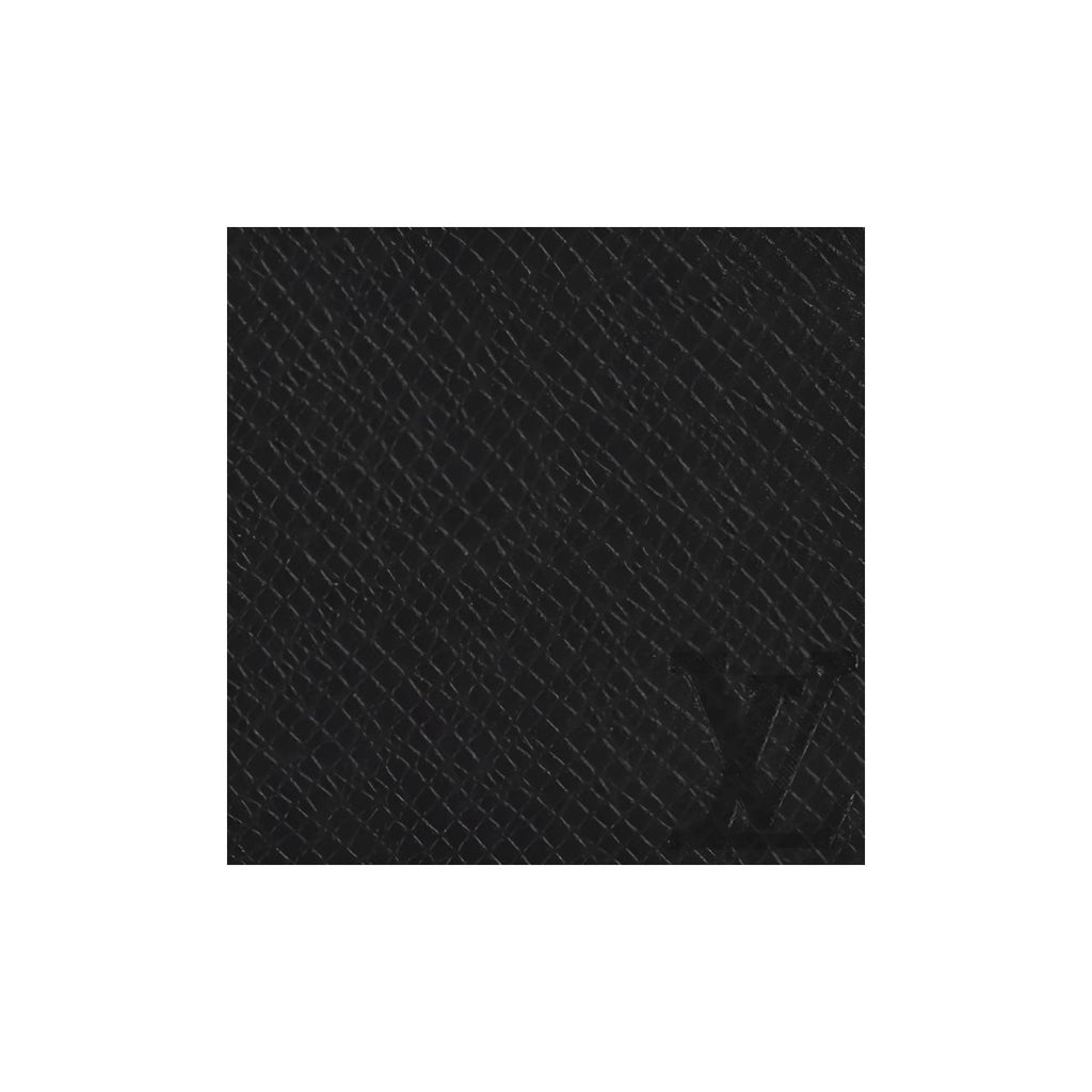 LOUIS VUITTON Pocket Organizer Men's Black Taiga Leather Card Holder M30537