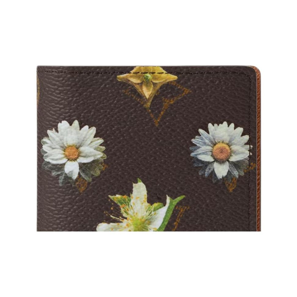 LOUIS VUITTON Double Spring Capsule Monogram Floral Card Holder in Brown - M27551