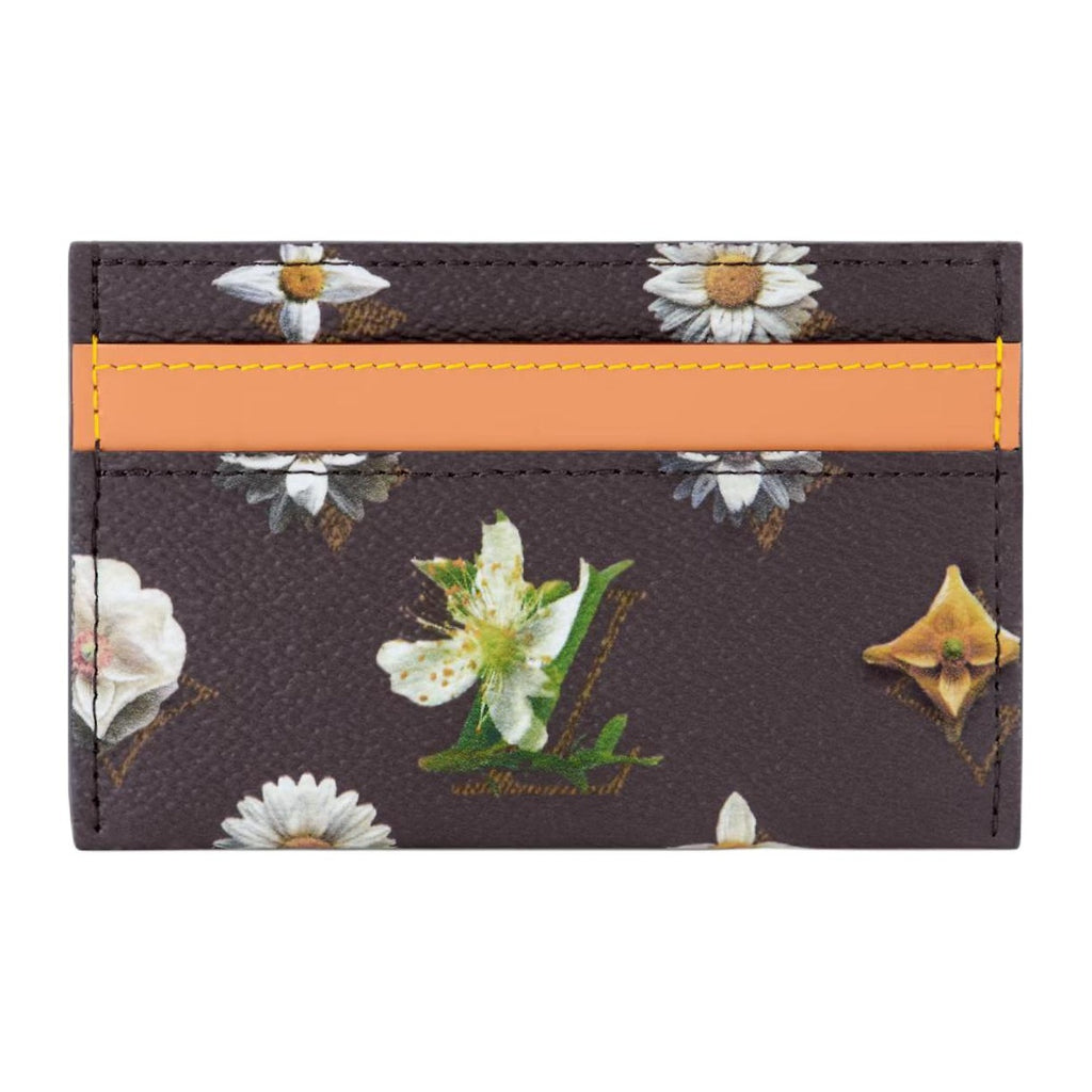 LOUIS VUITTON Double Spring Capsule Monogram Floral Card Holder in Brown - M27551