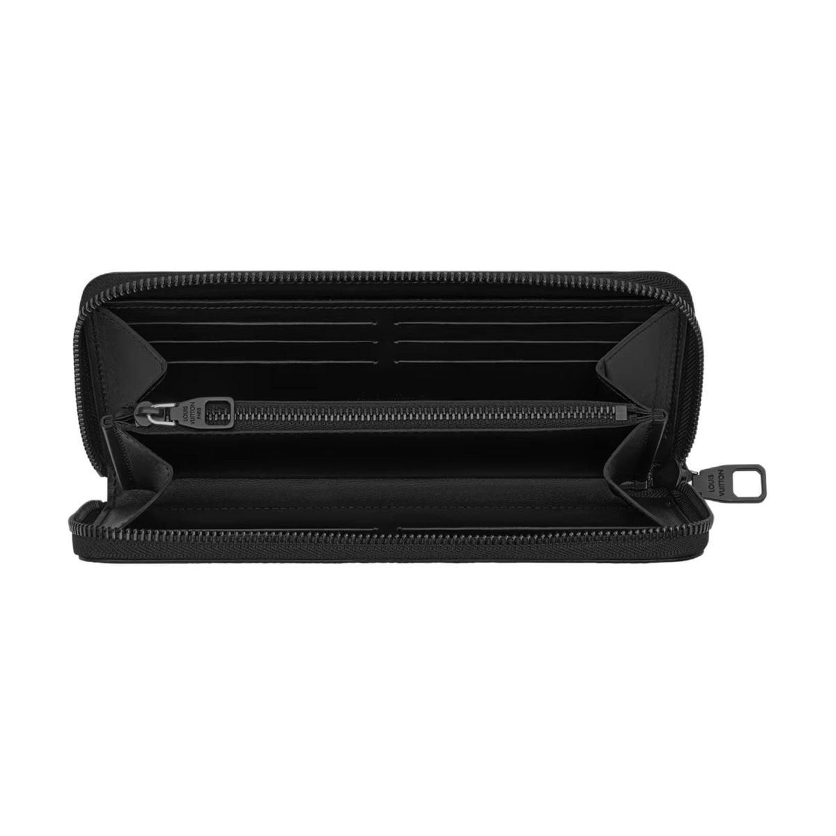 LOUIS VUITTON Zippy Horizontal Monogram Midnight Coated Canvas Wallet in Black - M28048