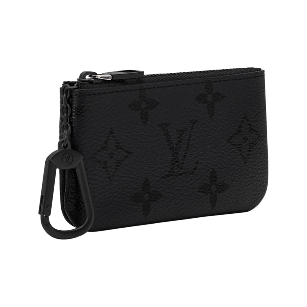 LOUIS VUITTON Monogram Midnight Coated Canvas Zip Key Pouch in Black - M26776