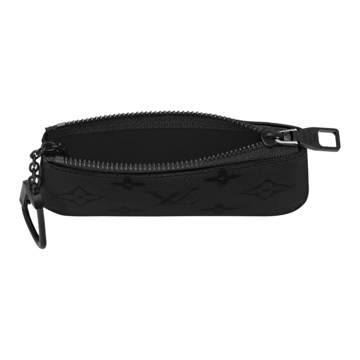 LOUIS VUITTON Monogram Midnight Coated Canvas Zip Key Pouch in Black - M26776
