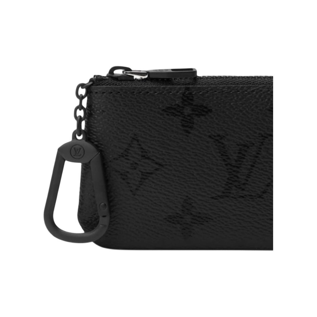 LOUIS VUITTON Monogram Midnight Coated Canvas Zip Key Pouch in Black - M26776