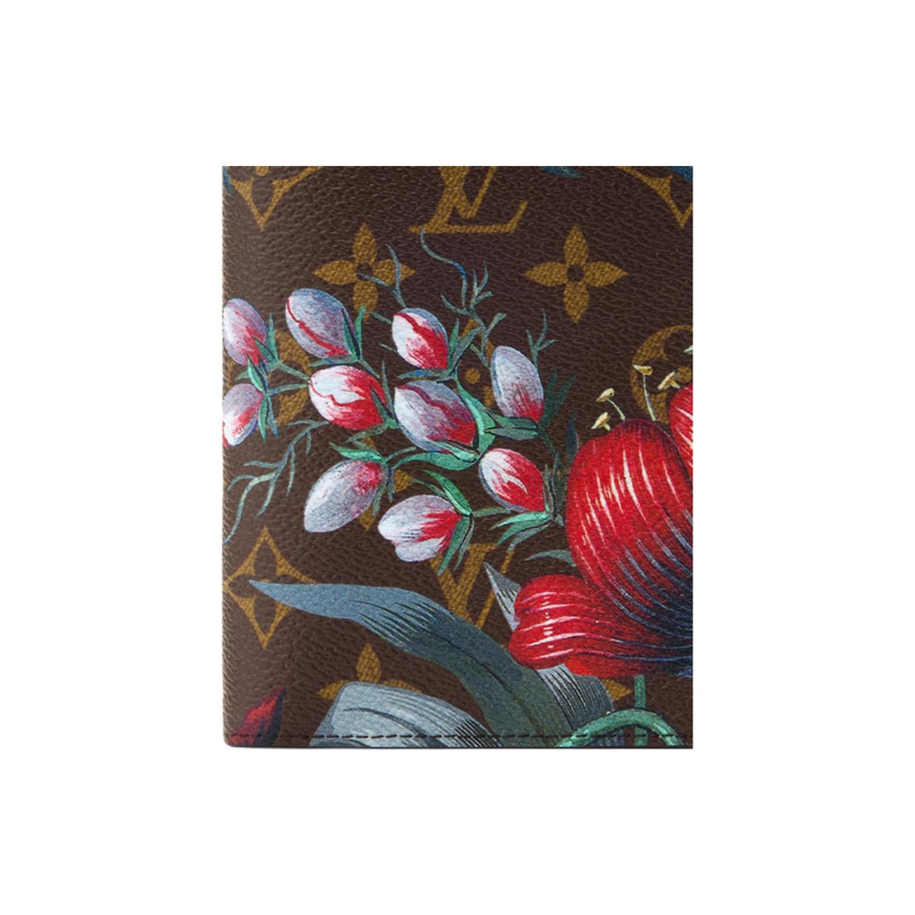 LOUIS VUITTON Monogram Floral Faux Leather Passport Holder in Brown - M29397