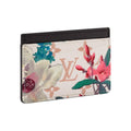 LOUIS VUITTON Floral Logo Coated Canvas Small Card Holder in Beige and Brown - M28919