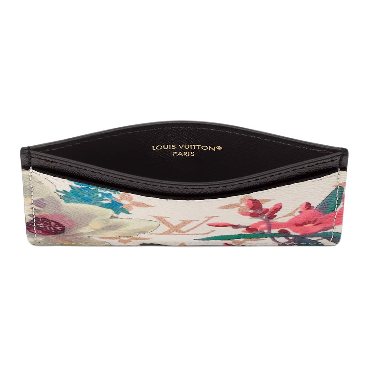 LOUIS VUITTON Floral Logo Coated Canvas Small Card Holder in Beige and Brown - M28919