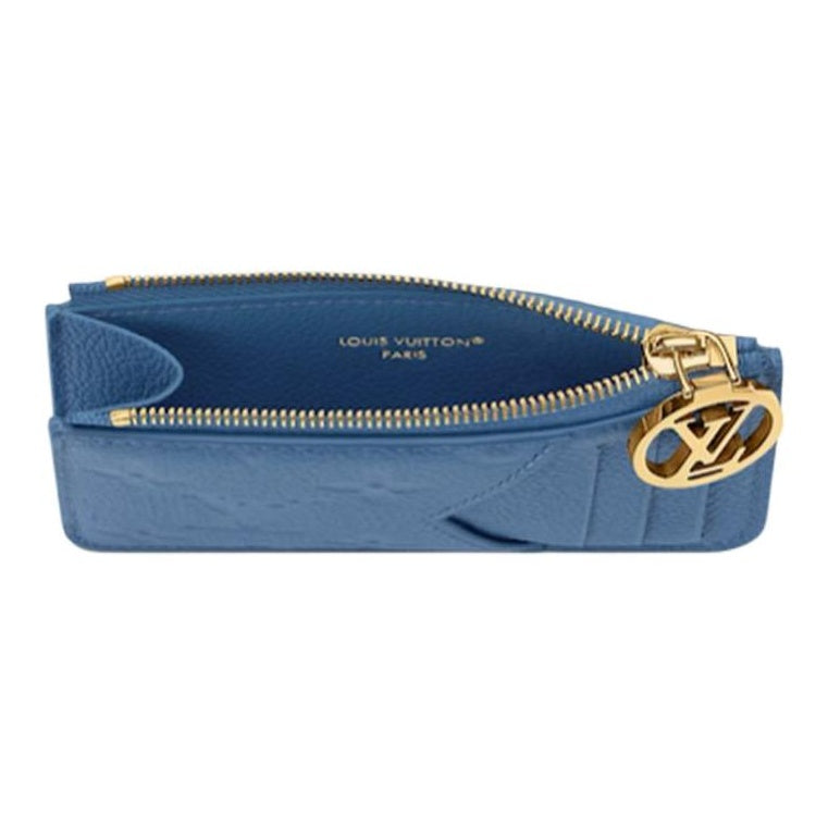 LOUIS VUITTON Romy Monogram Cowhide Leather Card Holder in Denim Blue - M27758