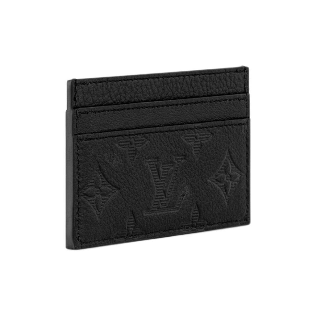 LOUIS VUITTON Monogram Calfskin Business Card Holder in Black - M81415