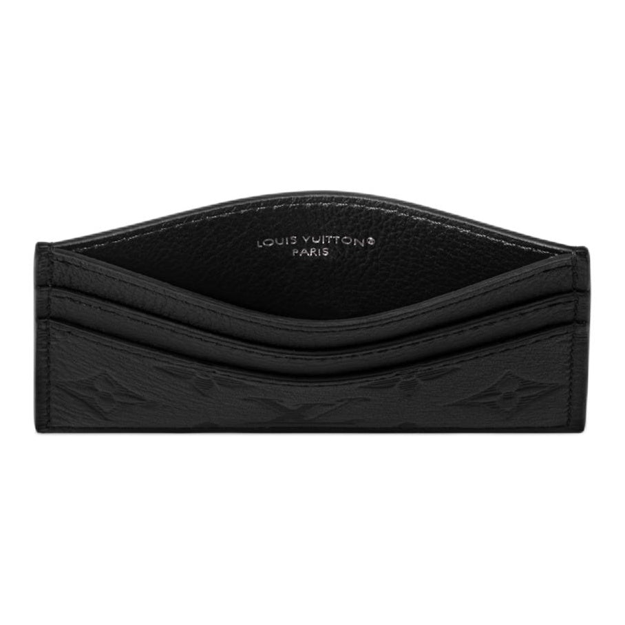 LOUIS VUITTON Monogram Calfskin Business Card Holder in Black - M81415