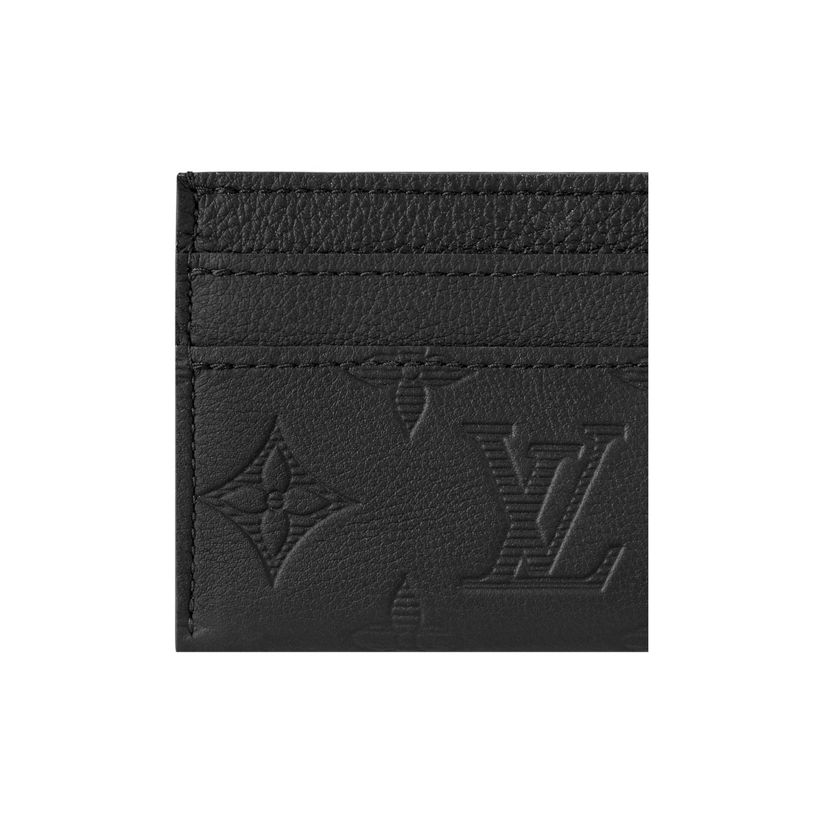 LOUIS VUITTON Monogram Calfskin Business Card Holder in Black - M81415