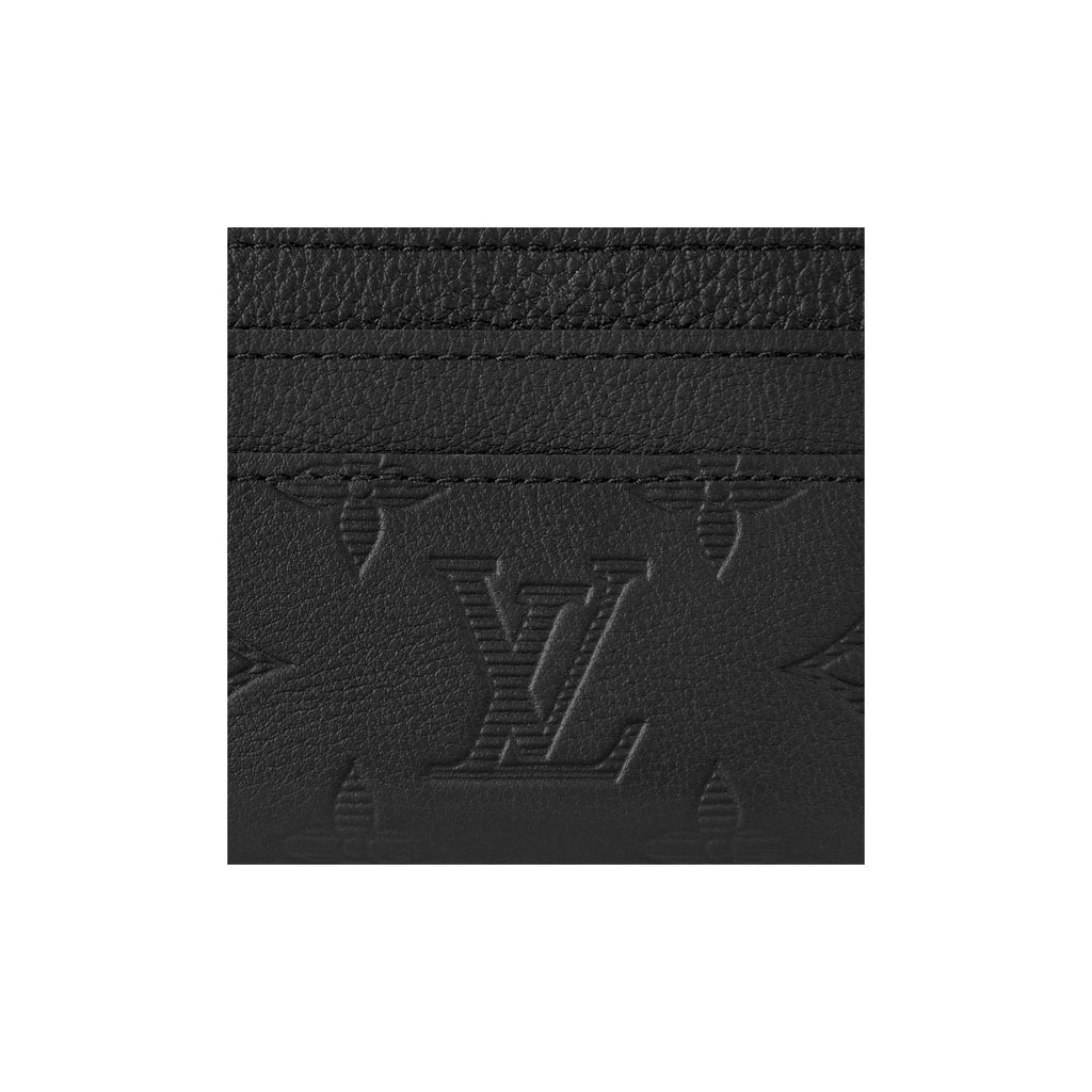 LOUIS VUITTON Monogram Calfskin Business Card Holder in Black - M81415