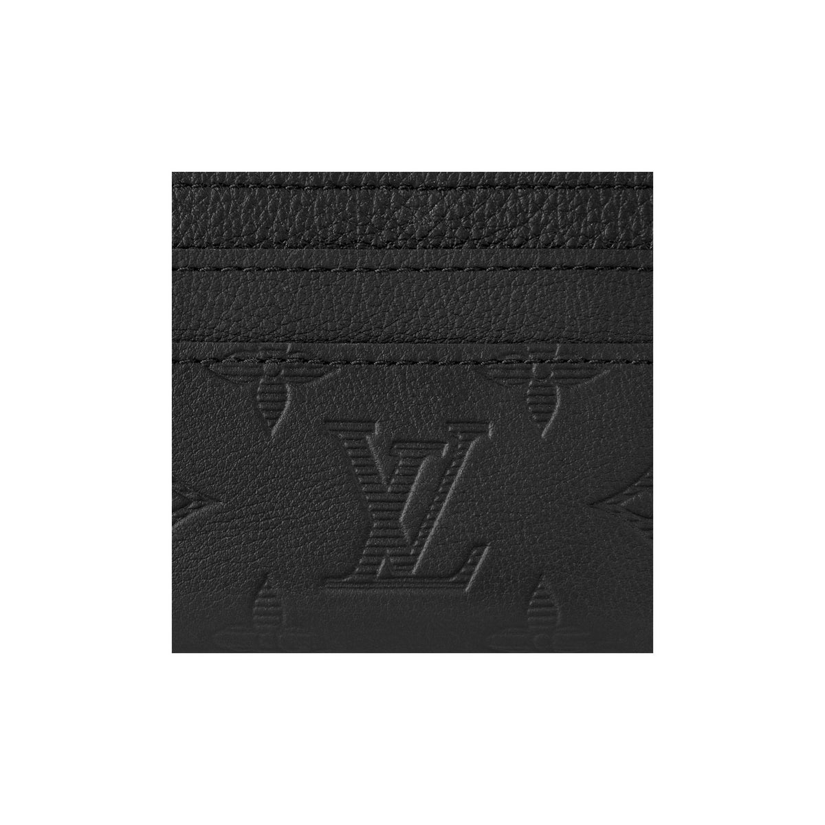 LOUIS VUITTON Monogram Calfskin Business Card Holder in Black - M81415