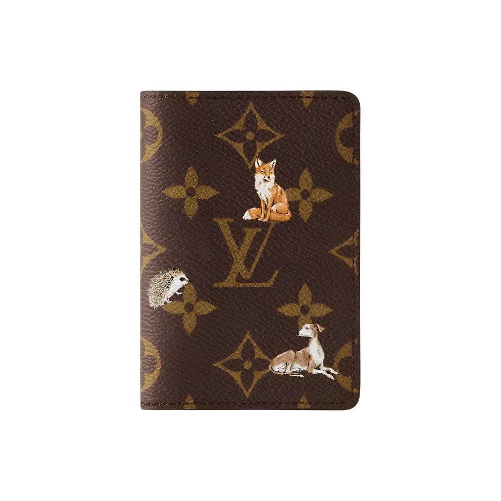 LOUIS VUITTON Pocket Organizer SS26 Monogram Forest Canvas Card Holder in Brown - M27020