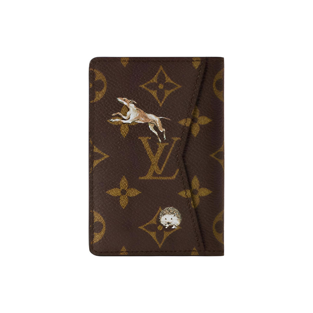 LOUIS VUITTON Pocket Organizer SS26 Monogram Forest Canvas Card Holder in Brown - M27020