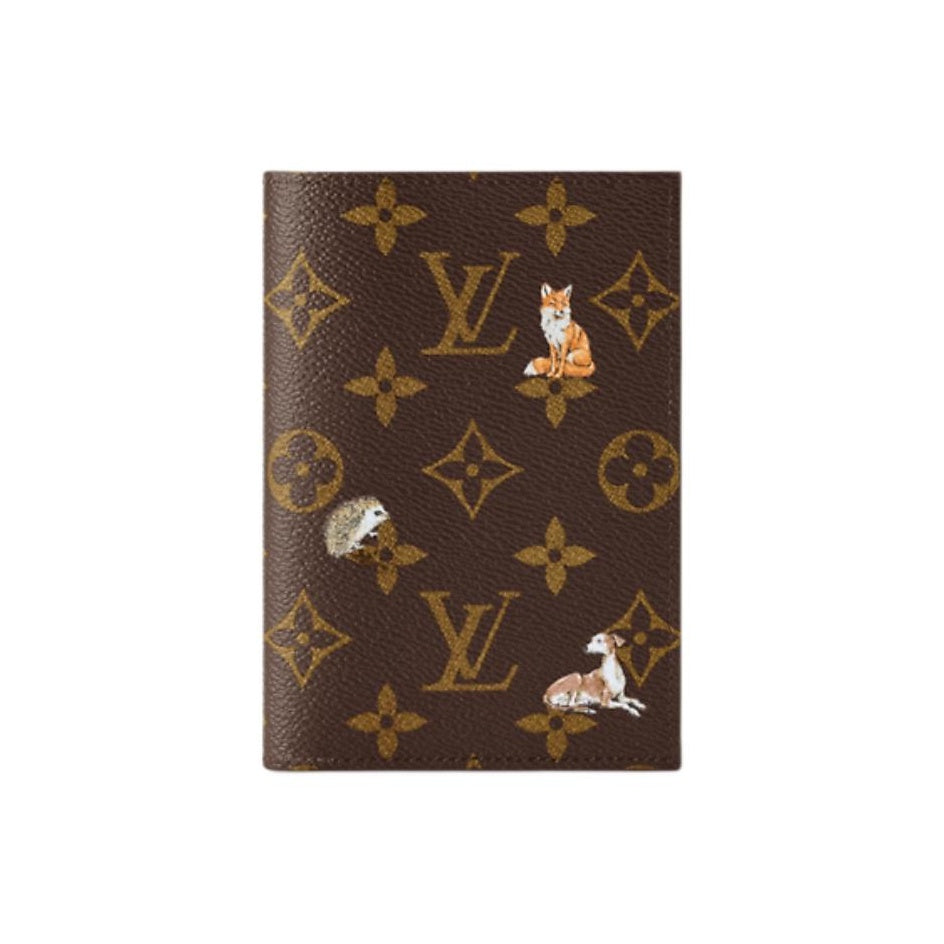 LOUIS VUITTON SS26 Monogram Forest Coated Canvas Passport Holder in Brown - M27023
