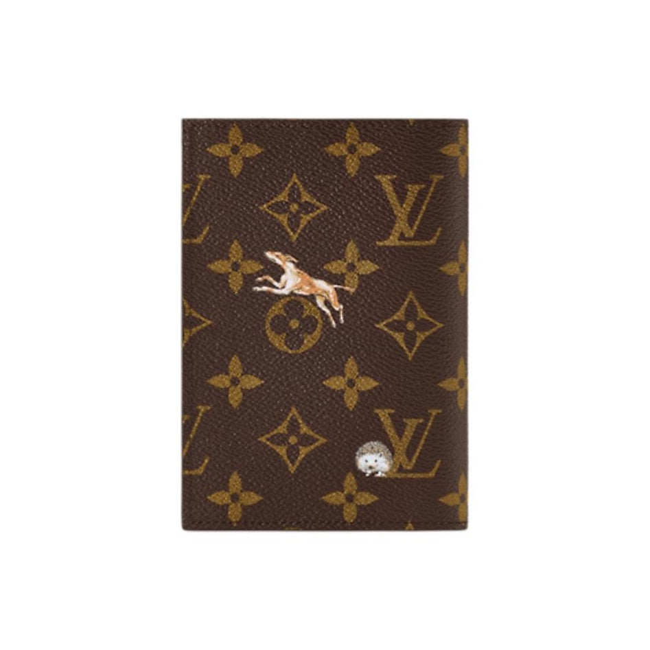 LOUIS VUITTON SS26 Monogram Forest Coated Canvas Passport Holder in Brown - M27023