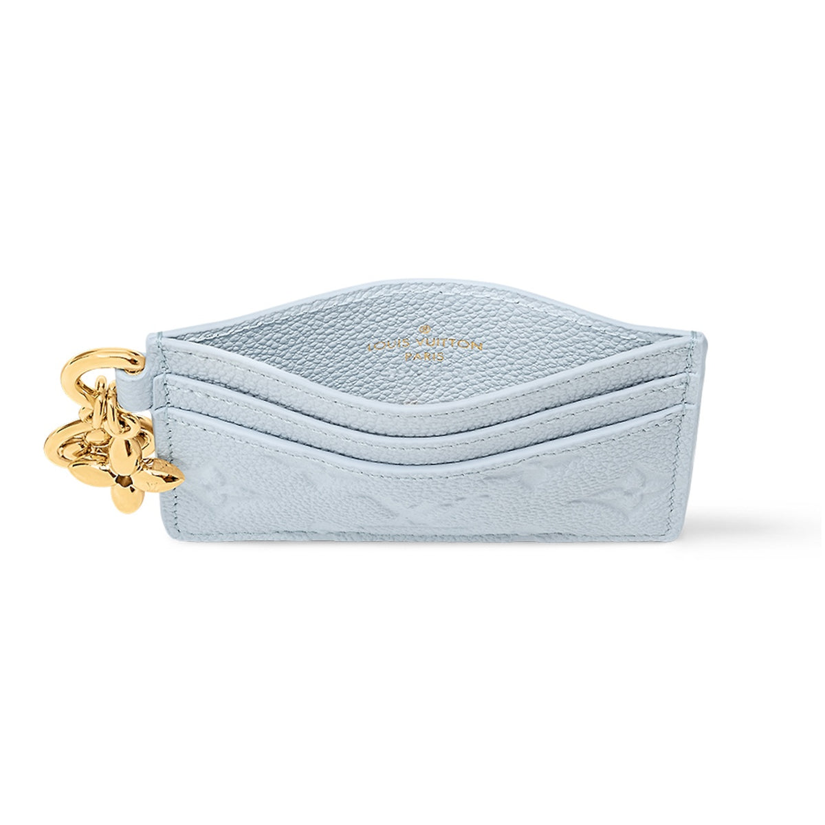 LOUIS VUITTON Charms Leather Card Holder with Metal Letter Logo Charm in Blue - M83585