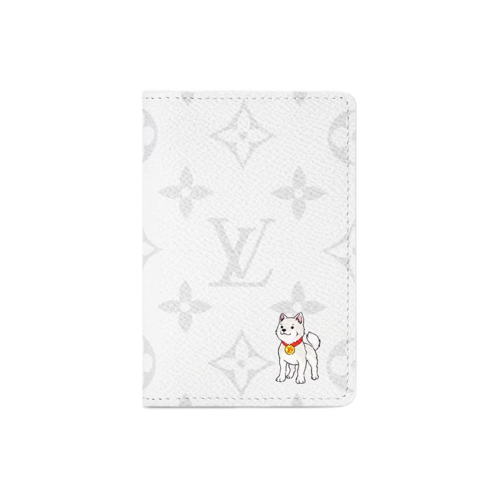 LOUIS VUITTON Seoul Exclusive Jindo Dog Monogram Coated Canvas Wallet in White - M27081