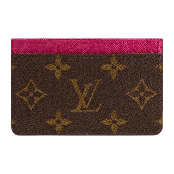 LOUIS VUITTON Wave Pattern Monogram Leather and Canvas Card Holder in Brown - M60703