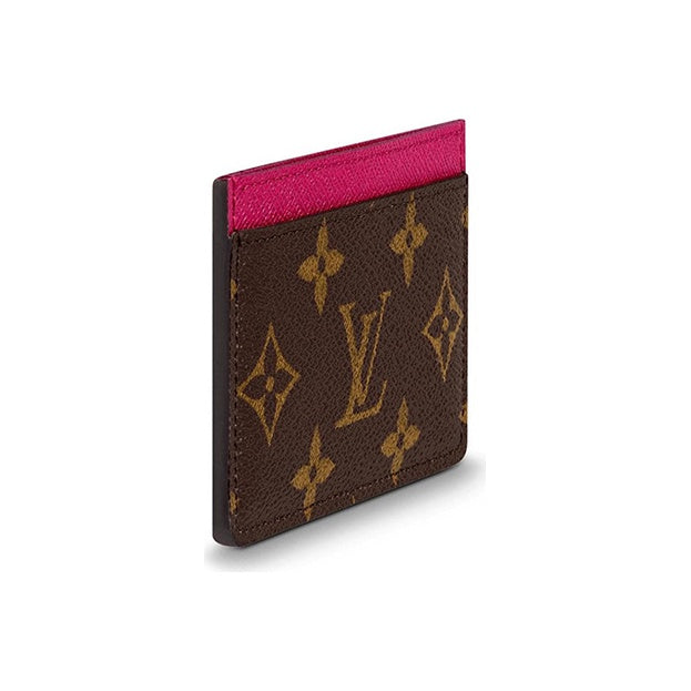 LOUIS VUITTON Wave Pattern Monogram Leather and Canvas Card Holder in Brown - M60703