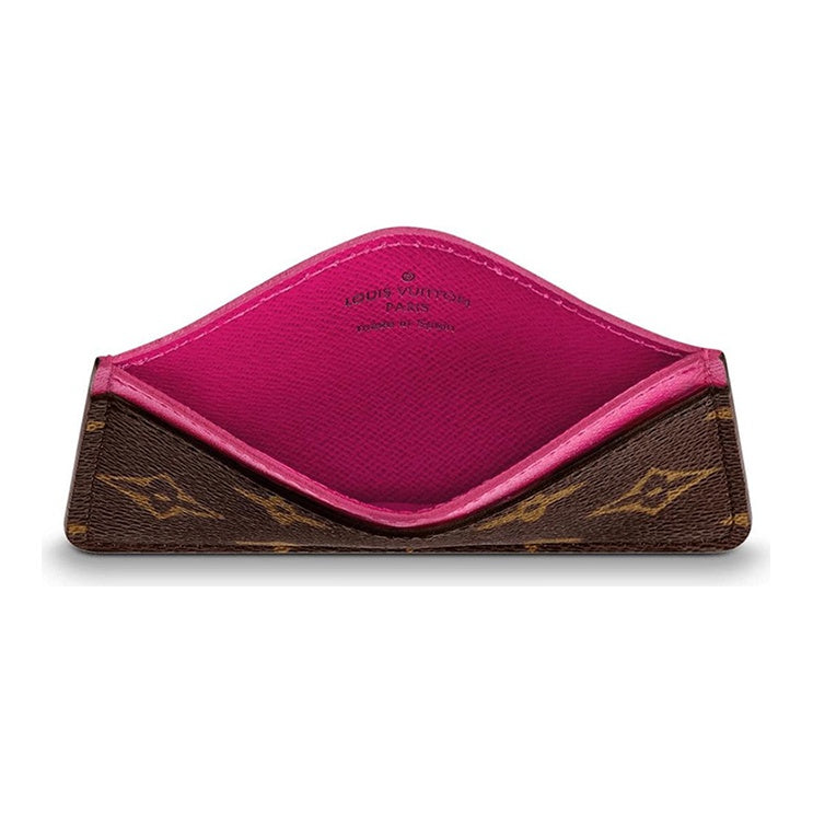 LOUIS VUITTON Wave Pattern Monogram Leather and Canvas Card Holder in Brown - M60703