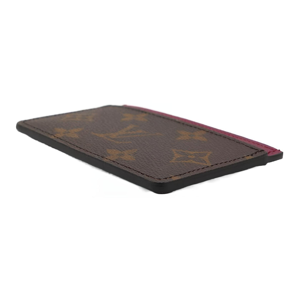 LOUIS VUITTON Wave Pattern Monogram Leather and Canvas Card Holder in Brown - M60703