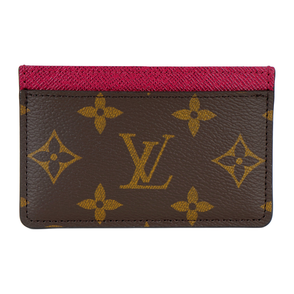 LOUIS VUITTON Wave Pattern Monogram Leather and Canvas Card Holder in Brown - M60703