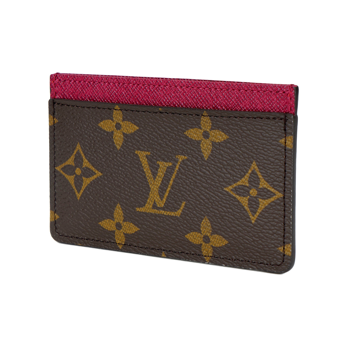 LOUIS VUITTON Wave Pattern Monogram Leather and Canvas Card Holder in Brown - M60703