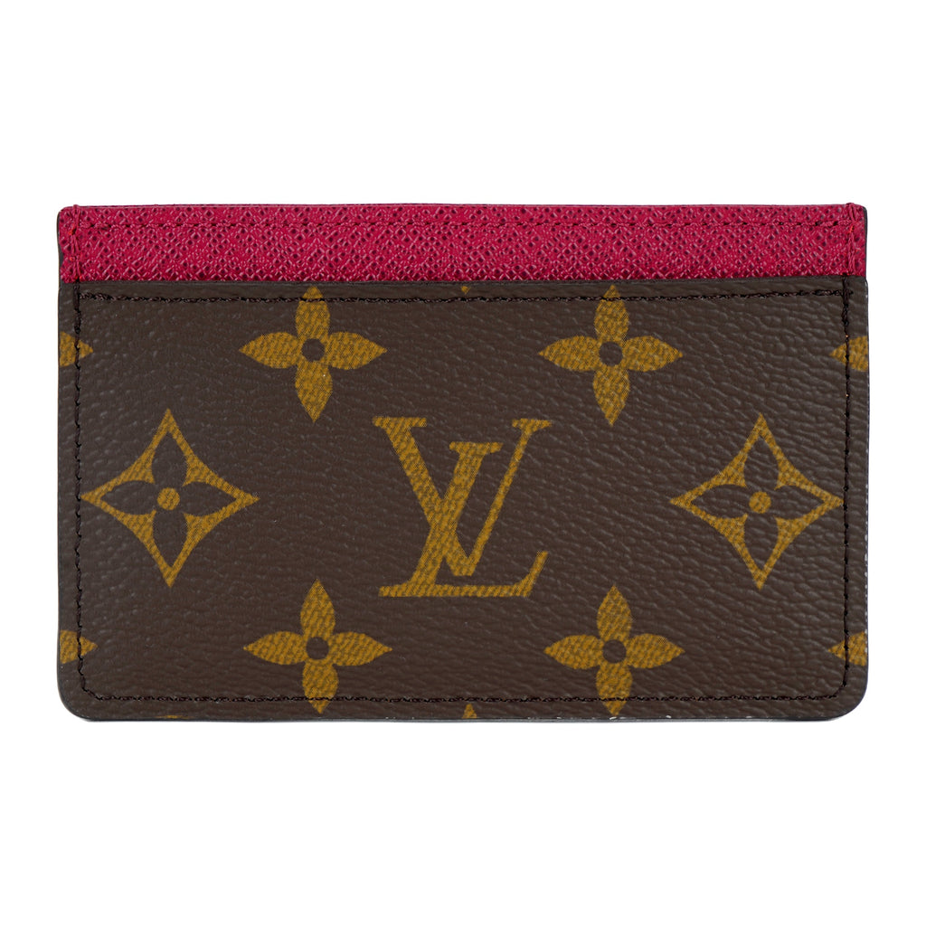 LOUIS VUITTON Wave Pattern Monogram Leather and Canvas Card Holder in Brown - M60703