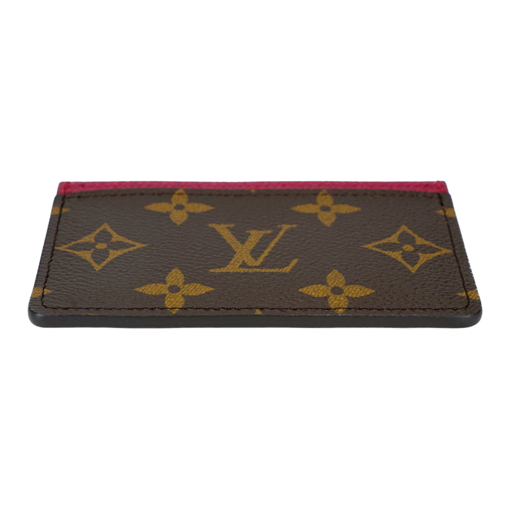 LOUIS VUITTON Wave Pattern Monogram Leather and Canvas Card Holder in Brown - M60703