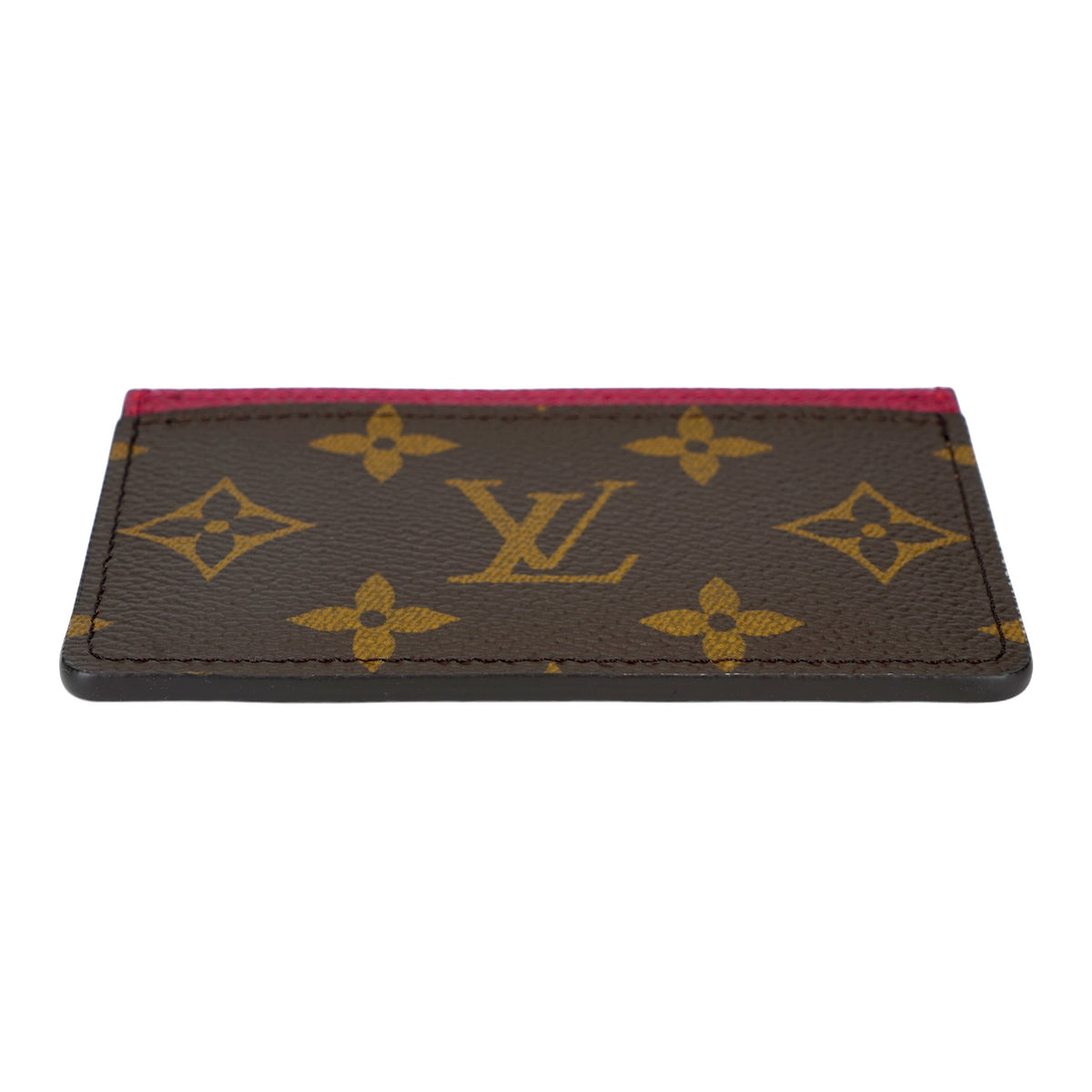 LOUIS VUITTON Wave Pattern Monogram Leather and Canvas Card Holder in Brown - M60703