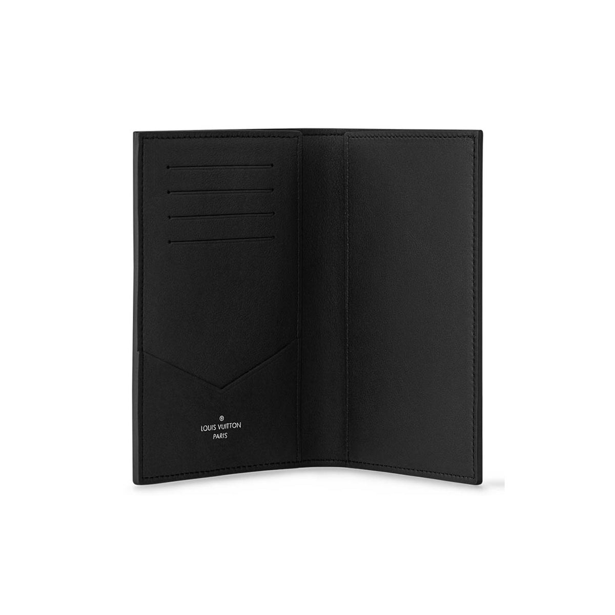 LOUIS VUITTON Monogram Shadow Embossed Cowhide Leather Passport Holder in Black - M13187
