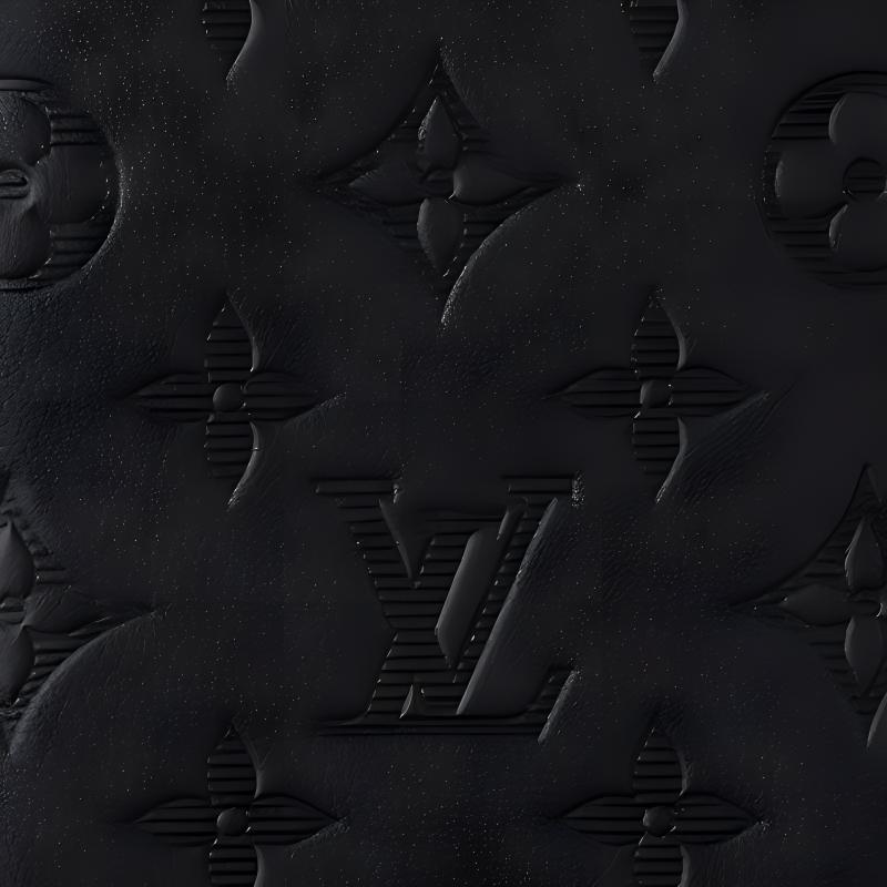 LOUIS VUITTON Monogram Shadow Embossed Cowhide Leather Passport Holder in Black - M13187