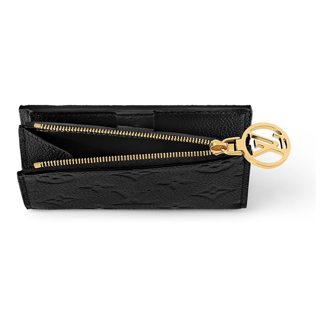 LOUIS VUITTON Lisa Leather Zip Card Holder in Black - M83365