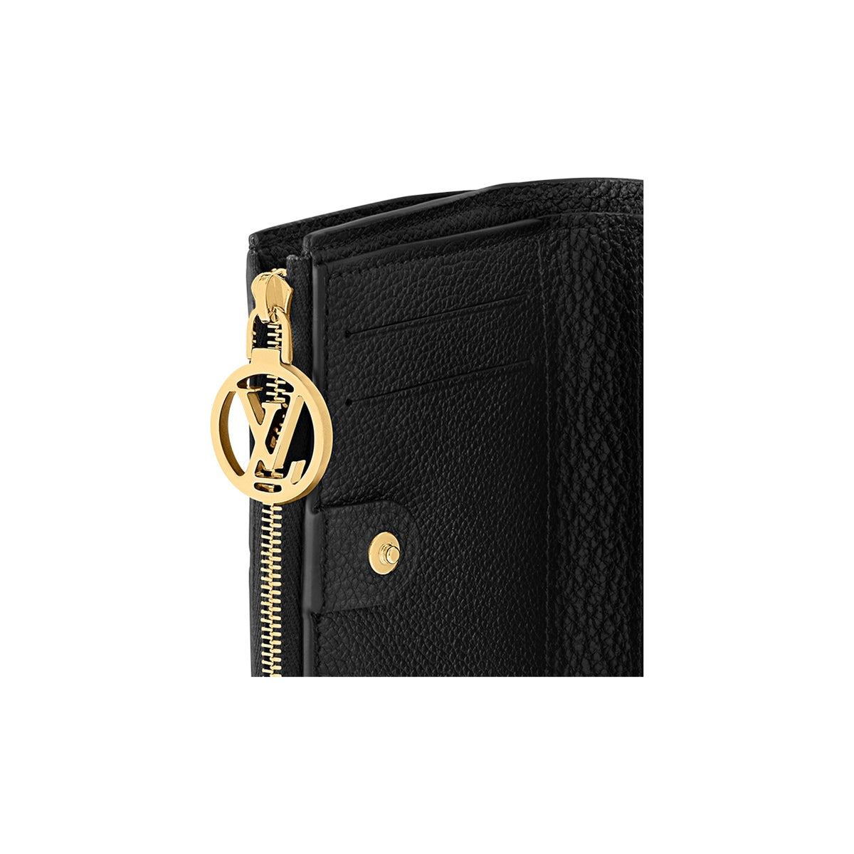 LOUIS VUITTON Lisa Leather Zip Card Holder in Black - M83365