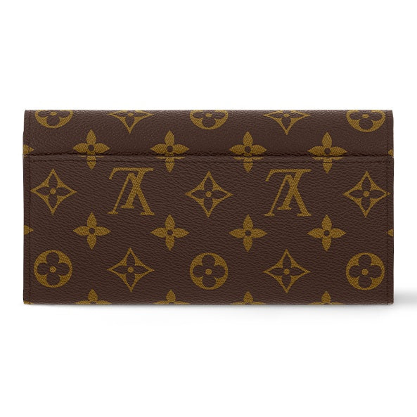 LOUIS VUITTON Sarah Monogram Canvas and Leather Long Wallet in Brown and Ballet Pink - M62235