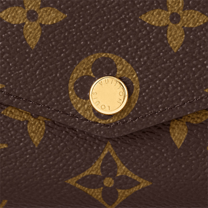 LOUIS VUITTON Sarah Monogram Canvas and Leather Long Wallet in Brown and Ballet Pink - M62235