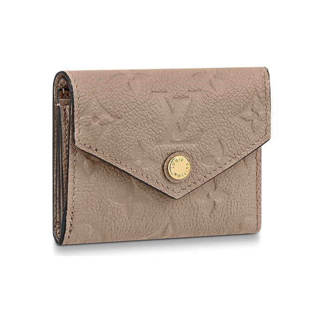 LOUIS VUITTON Zoe Embossed Grained Cowhide Leather Compact Wallet in Gray - M69800