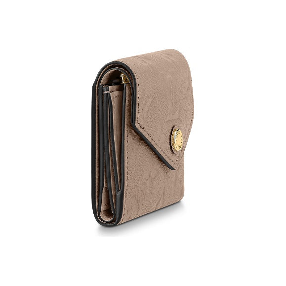 LOUIS VUITTON Zoe Embossed Grained Cowhide Leather Compact Wallet in Gray - M69800