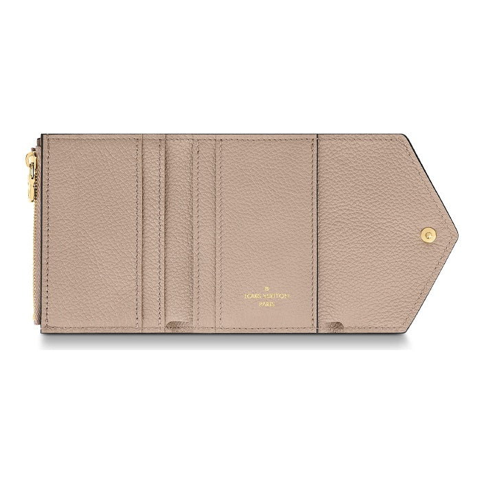 LOUIS VUITTON Zoe Embossed Grained Cowhide Leather Compact Wallet in Gray - M69800