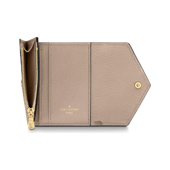 LOUIS VUITTON Zoe Embossed Grained Cowhide Leather Compact Wallet in Gray - M69800