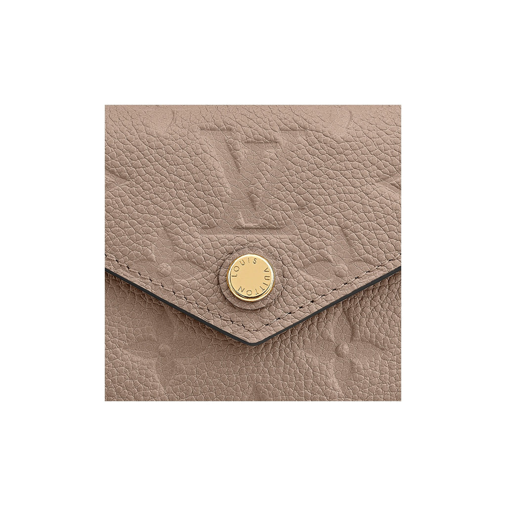 LOUIS VUITTON Zoe Embossed Grained Cowhide Leather Compact Wallet in Gray - M69800