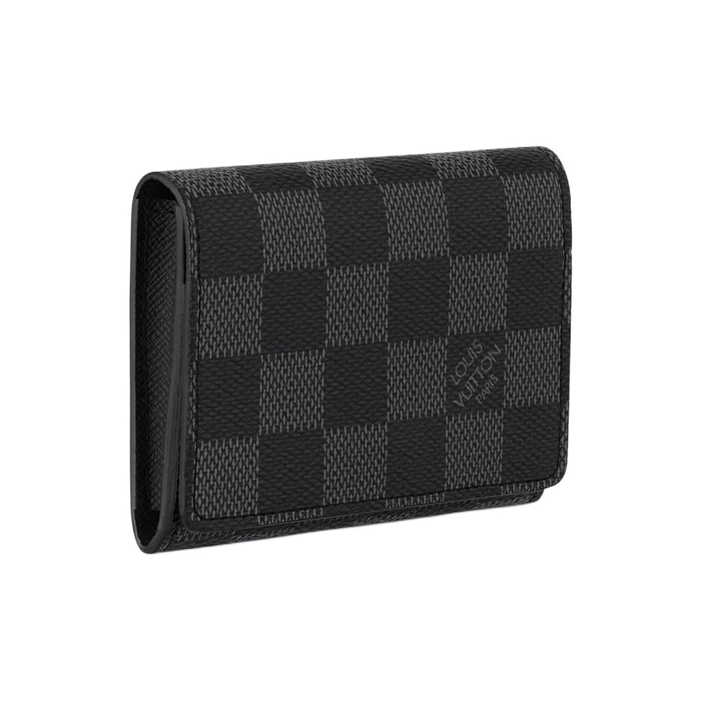 LOUIS VUITTON Checkered Coated Canvas Envelope Business Card Holder in Gray and Black - N63338