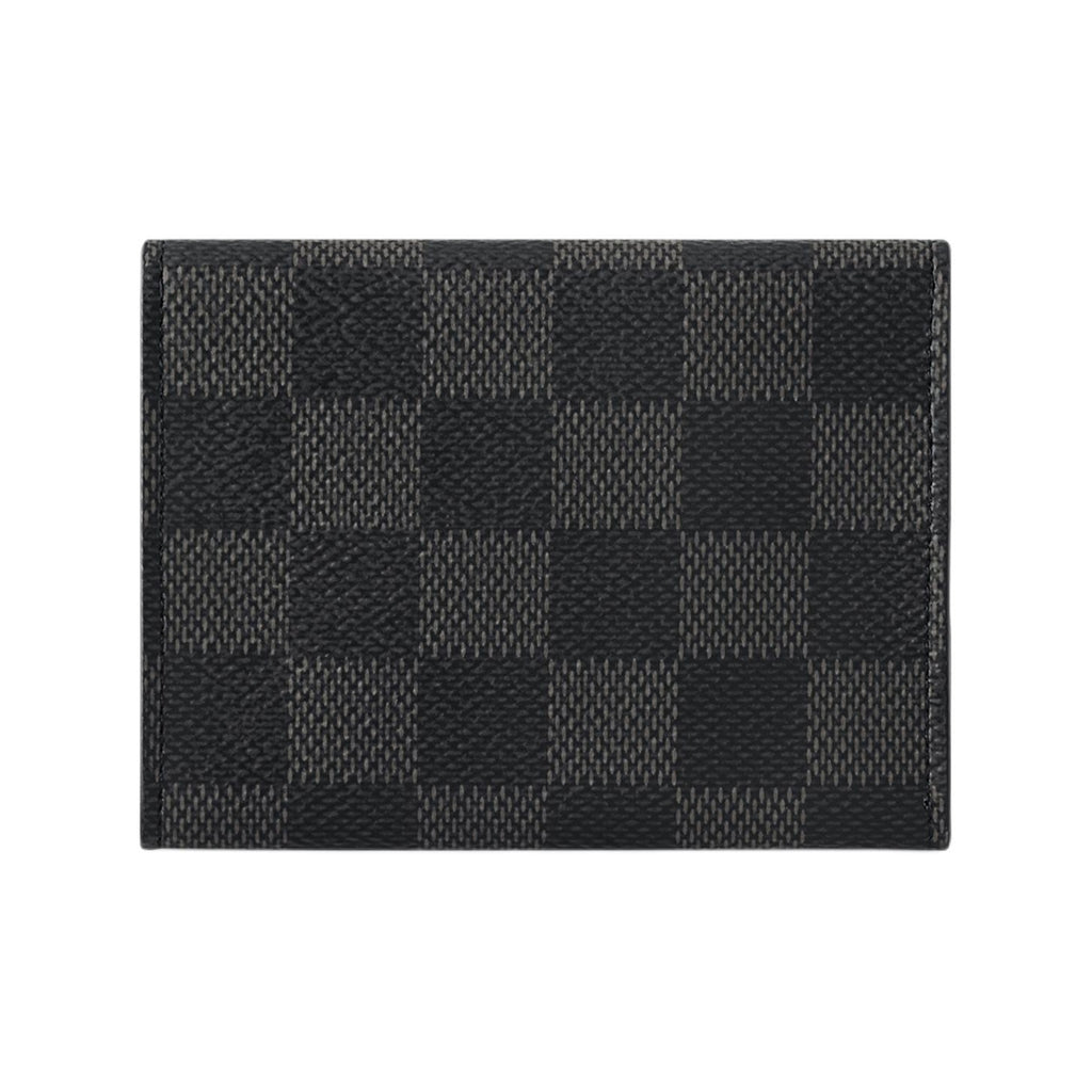 LOUIS VUITTON Checkered Coated Canvas Envelope Business Card Holder in Gray and Black - N63338