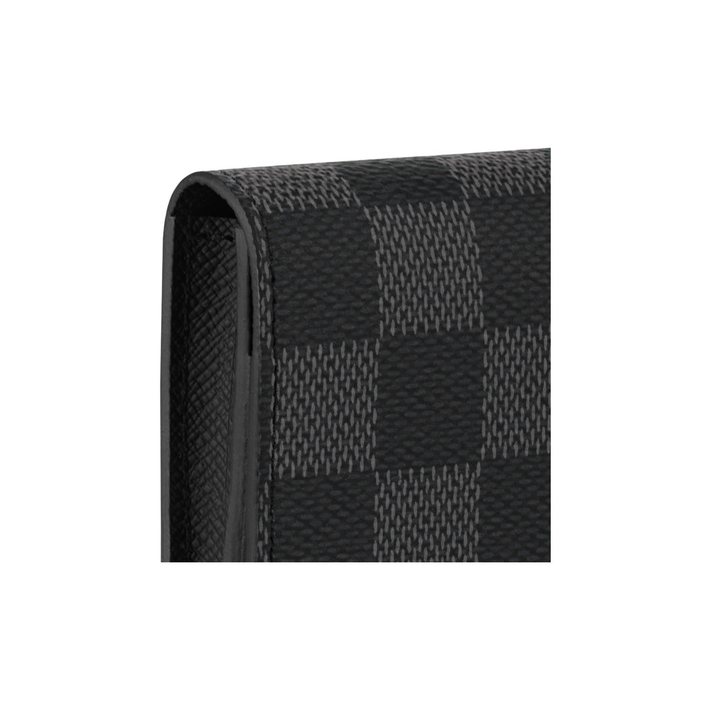 LOUIS VUITTON Checkered Coated Canvas Envelope Business Card Holder in Gray and Black - N63338